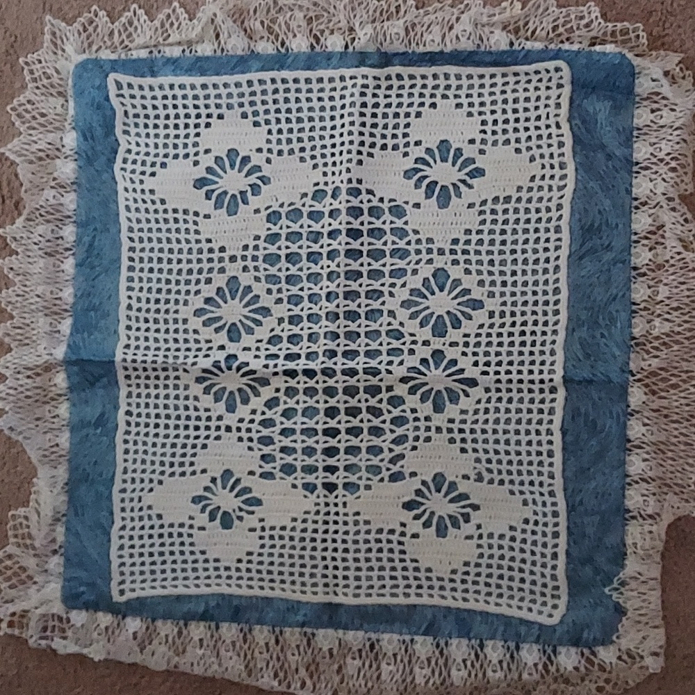 Handmade Crochet Piece Made Into A Pillow Cover